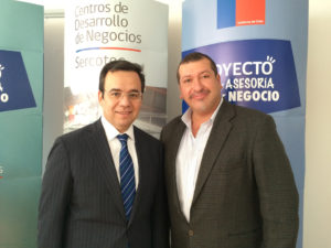 Ministro Luis Felipe Céspedes y Director HDN.cl Miguel González 
